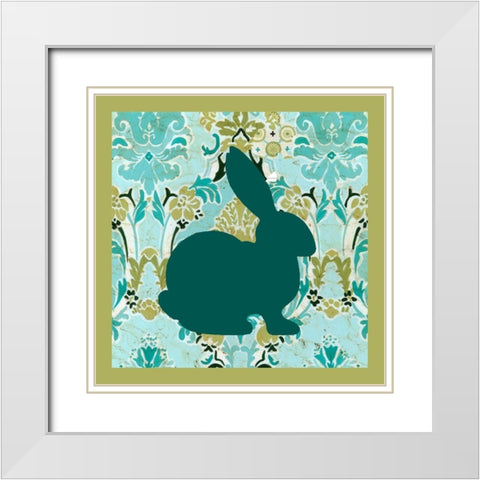 Decorative Easter Collection B White Modern Wood Framed Art Print with Double Matting by Vision Studio