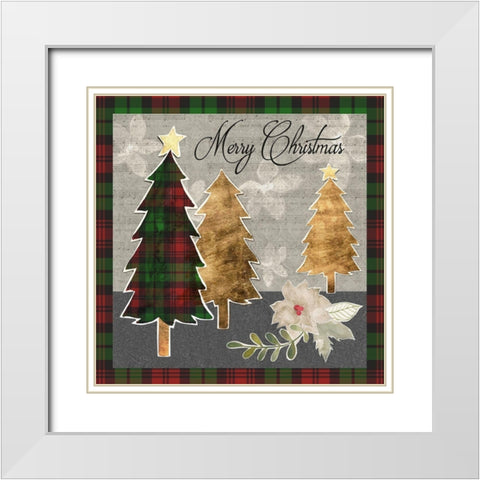 Collaged Christmas Collection D White Modern Wood Framed Art Print with Double Matting by Popp, Grace