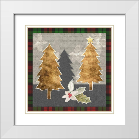 Collaged Christmas Collection E White Modern Wood Framed Art Print with Double Matting by Popp, Grace