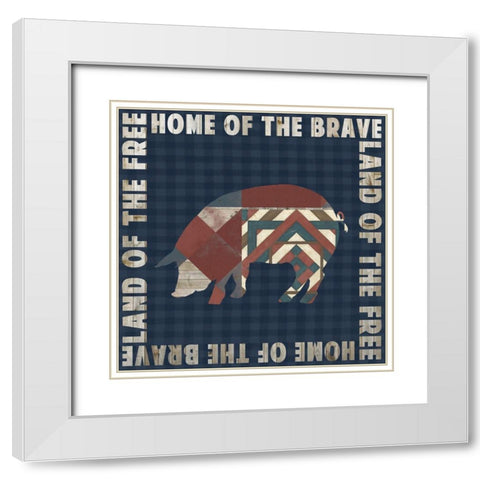 Fourth on the Farm Collection F White Modern Wood Framed Art Print with Double Matting by Studio W