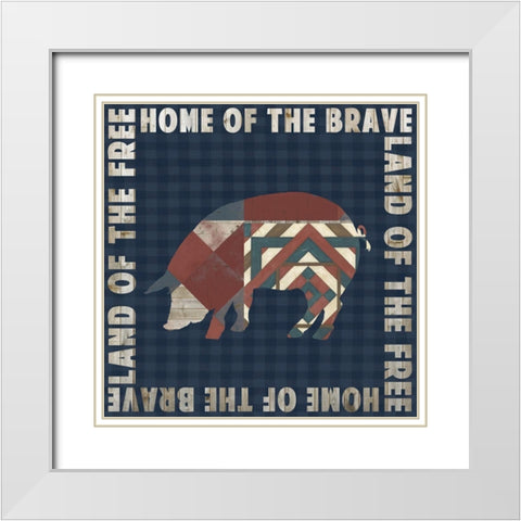 Fourth on the Farm Collection F White Modern Wood Framed Art Print with Double Matting by Studio W
