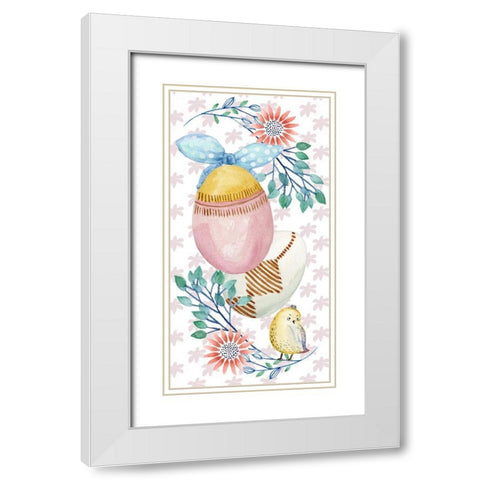 Easter Pups Collection B White Modern Wood Framed Art Print with Double Matting by Wang, Melissa