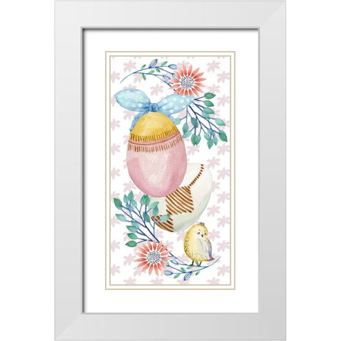 Easter Pups Collection B White Modern Wood Framed Art Print with Double Matting by Wang, Melissa