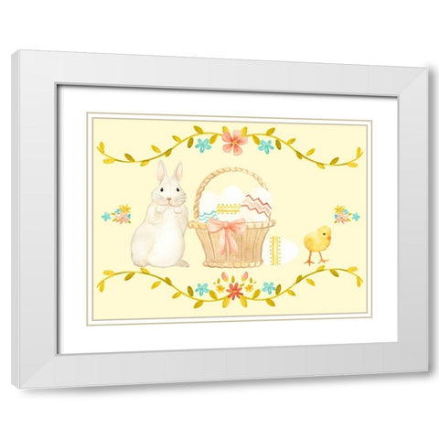 Sweet Easter Collection A White Modern Wood Framed Art Print with Double Matting by Vess, June Erica