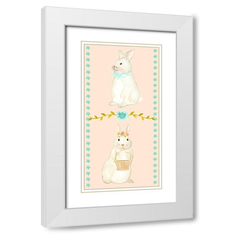 Sweet Easter Collection B White Modern Wood Framed Art Print with Double Matting by Vess, June Erica