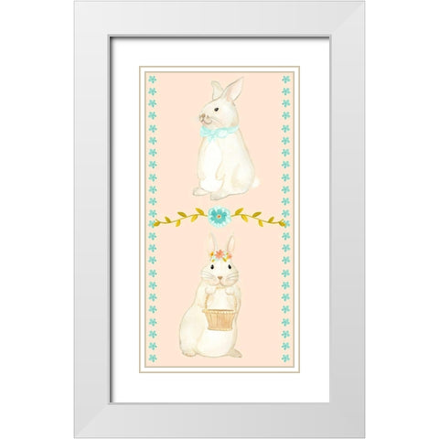 Sweet Easter Collection B White Modern Wood Framed Art Print with Double Matting by Vess, June Erica