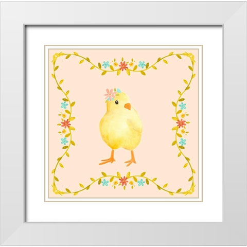 Sweet Easter Collection D White Modern Wood Framed Art Print with Double Matting by Vess, June Erica