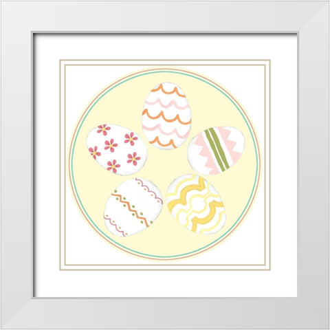 Sweet Easter Collection G White Modern Wood Framed Art Print with Double Matting by Vess, June Erica