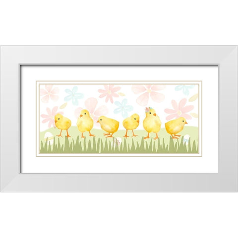 Sweet Easter Collection H White Modern Wood Framed Art Print with Double Matting by Vess, June Erica