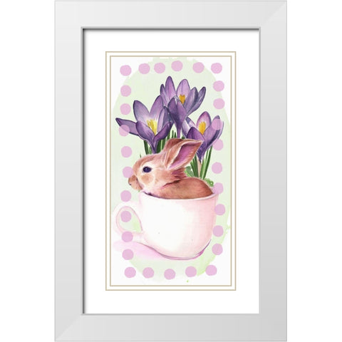 Bunny Crossing Collection B White Modern Wood Framed Art Print with Double Matting by Parker, Jennifer Paxton