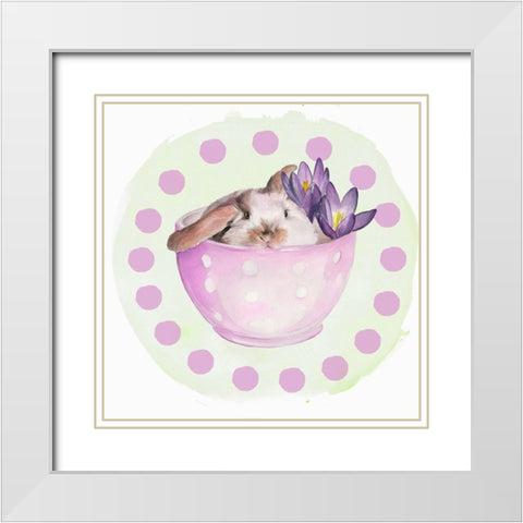 Bunny Crossing Collection C White Modern Wood Framed Art Print with Double Matting by Parker, Jennifer Paxton