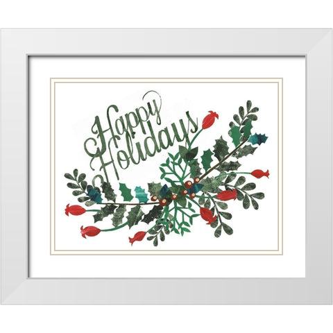 Cut Wreath Christmas Collection A White Modern Wood Framed Art Print with Double Matting by Moore, Regina