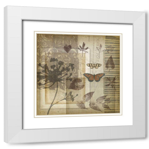 Small Notebook Collage I White Modern Wood Framed Art Print with Double Matting by Goldberger, Jennifer