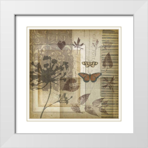 Small Notebook Collage I White Modern Wood Framed Art Print with Double Matting by Goldberger, Jennifer