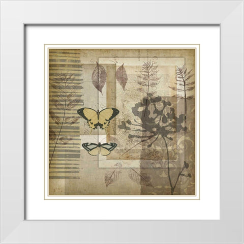 Small Notebook Collage II White Modern Wood Framed Art Print with Double Matting by Goldberger, Jennifer