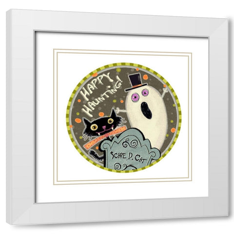 Happy Haunting Collection C White Modern Wood Framed Art Print with Double Matting by Eisner, Viv