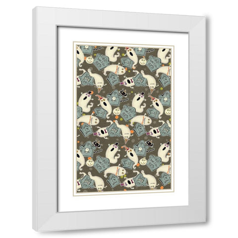 Happy Haunting Collection E White Modern Wood Framed Art Print with Double Matting by Eisner, Viv