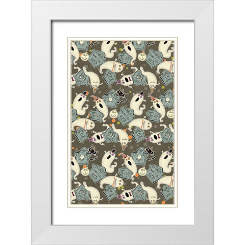 Happy Haunting Collection E White Modern Wood Framed Art Print with Double Matting by Eisner, Viv
