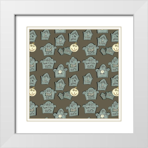 Happy Haunting Collection F White Modern Wood Framed Art Print with Double Matting by Eisner, Viv