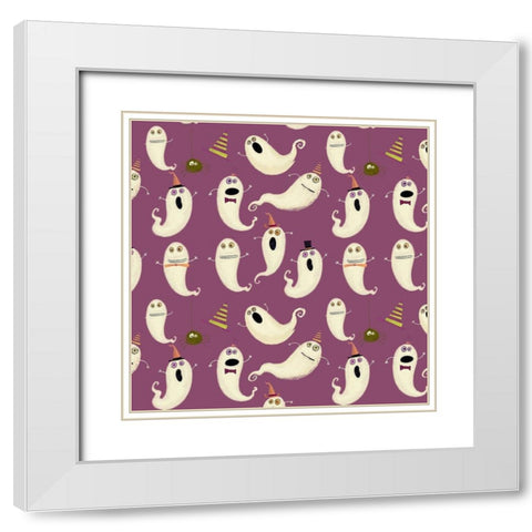 Happy Haunting Collection G White Modern Wood Framed Art Print with Double Matting by Eisner, Viv