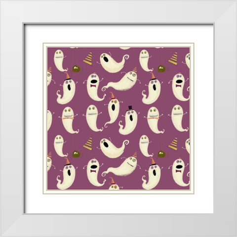 Happy Haunting Collection G White Modern Wood Framed Art Print with Double Matting by Eisner, Viv