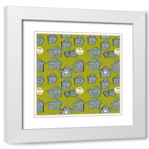 Happy Haunting Collection H White Modern Wood Framed Art Print with Double Matting by Eisner, Viv