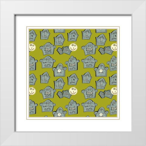 Happy Haunting Collection H White Modern Wood Framed Art Print with Double Matting by Eisner, Viv