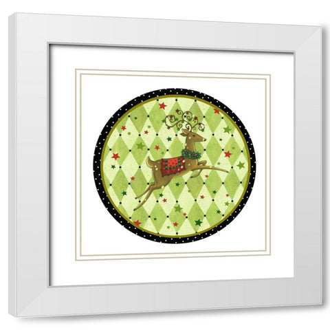 Harlequin Christmas Collection C White Modern Wood Framed Art Print with Double Matting by Eisner, Viv