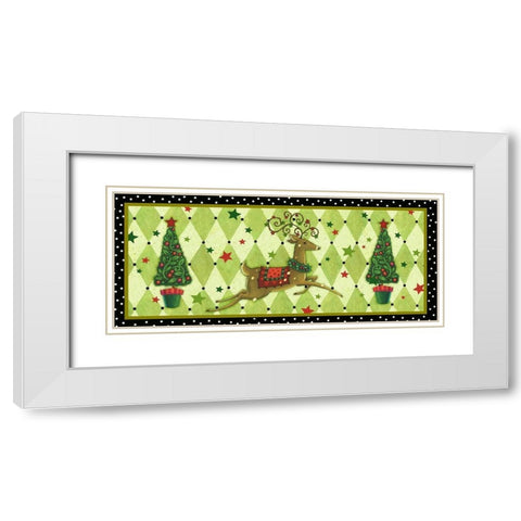 Harlequin Christmas Collection D White Modern Wood Framed Art Print with Double Matting by Eisner, Viv