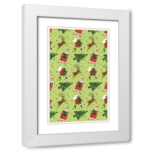 Harlequin Christmas Collection E White Modern Wood Framed Art Print with Double Matting by Eisner, Viv