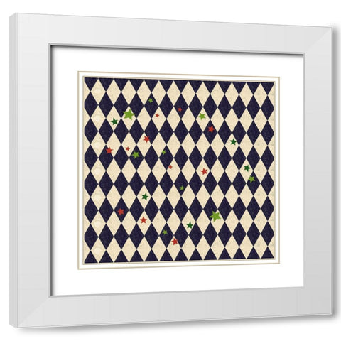 Harlequin Christmas Collection G White Modern Wood Framed Art Print with Double Matting by Eisner, Viv