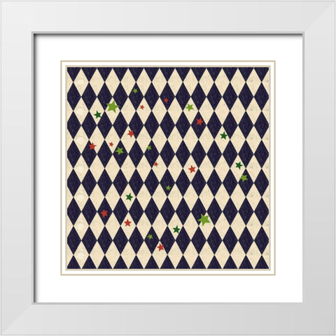 Harlequin Christmas Collection G White Modern Wood Framed Art Print with Double Matting by Eisner, Viv