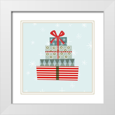 Holiday Llama Collection C White Modern Wood Framed Art Print with Double Matting by Borges, Victoria