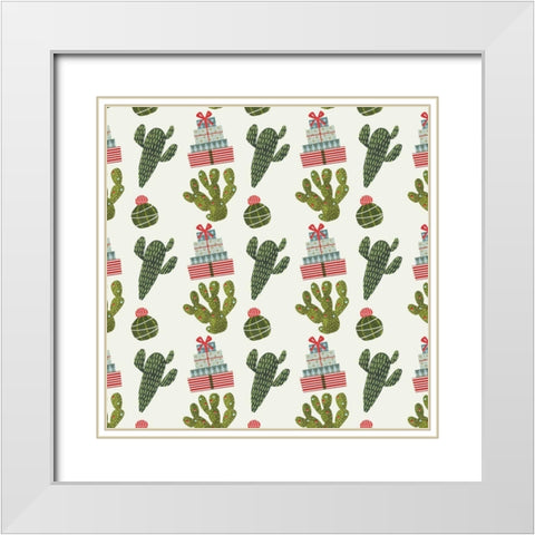 Holiday Llama Collection F White Modern Wood Framed Art Print with Double Matting by Borges, Victoria