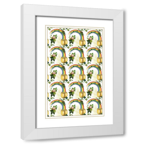 Leprechauns Rainbow Collection E White Modern Wood Framed Art Print with Double Matting by Popp, Grace