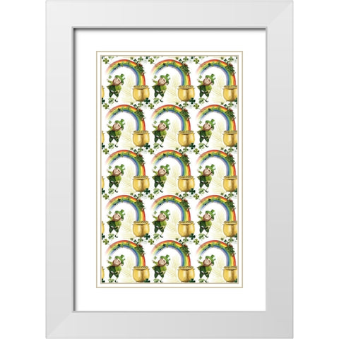 Leprechauns Rainbow Collection E White Modern Wood Framed Art Print with Double Matting by Popp, Grace