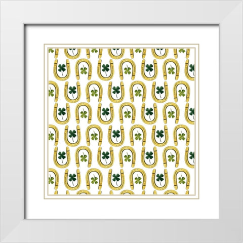 Leprechauns Rainbow Collection F White Modern Wood Framed Art Print with Double Matting by Popp, Grace