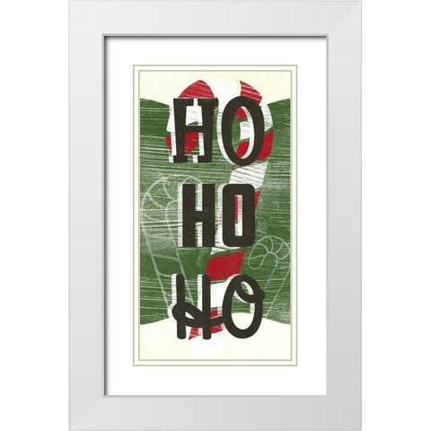Lets Get Jolly Collection B White Modern Wood Framed Art Print with Double Matting by Vess, June Erica