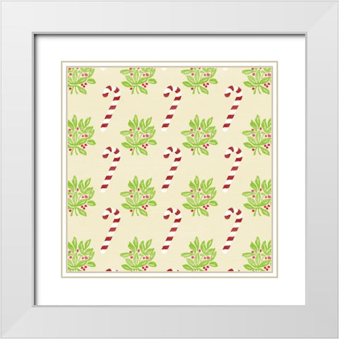 Lets Get Jolly Collection G White Modern Wood Framed Art Print with Double Matting by Vess, June Erica