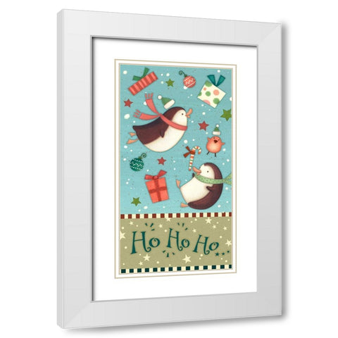 Sledding Snowmen Collection B White Modern Wood Framed Art Print with Double Matting by Eisner, Viv