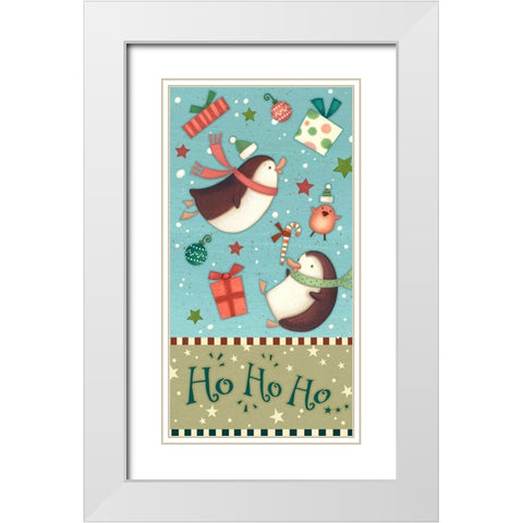 Sledding Snowmen Collection B White Modern Wood Framed Art Print with Double Matting by Eisner, Viv