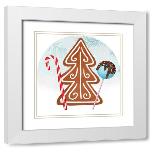Sweet Holidays Collection C White Modern Wood Framed Art Print with Double Matting by Borges, Victoria