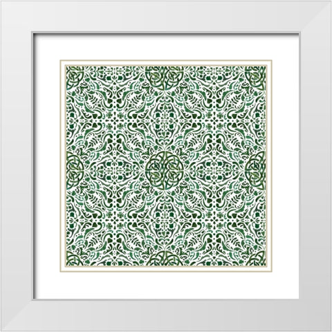 Celtic Knot Collection H White Modern Wood Framed Art Print with Double Matting by Borges, Victoria