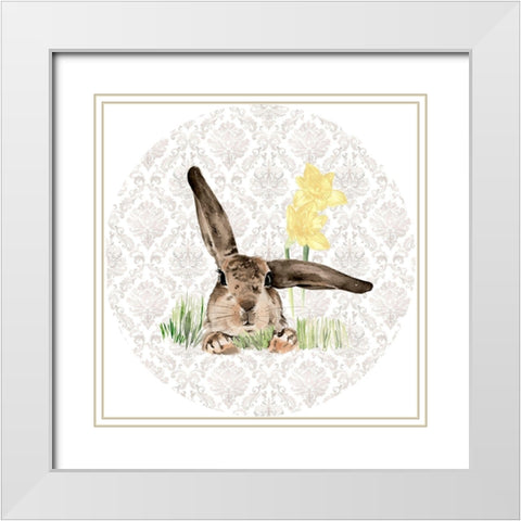 English Bunnies Collection C White Modern Wood Framed Art Print with Double Matting by Parker, Jennifer Paxton