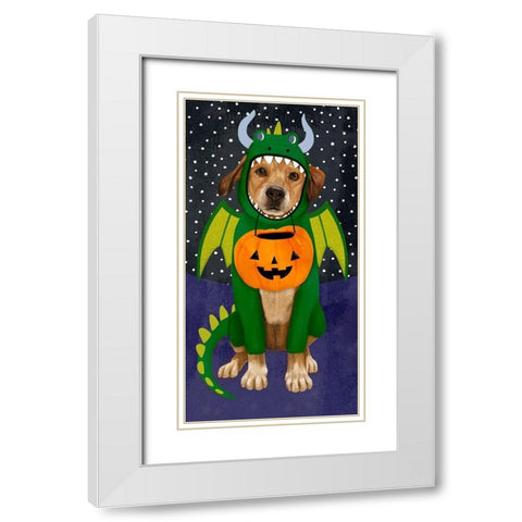 Halloween Pets Collection B White Modern Wood Framed Art Print with Double Matting by Borges, Victoria