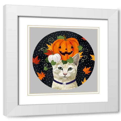 Halloween Pets Collection C White Modern Wood Framed Art Print with Double Matting by Borges, Victoria