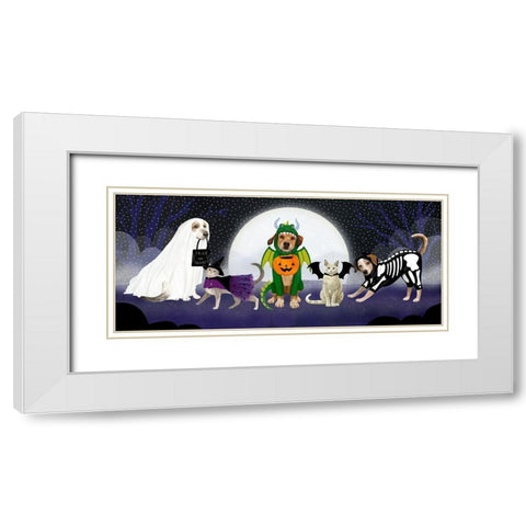 Halloween Pets Collection D White Modern Wood Framed Art Print with Double Matting by Borges, Victoria