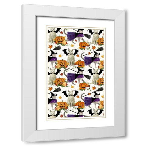 Halloween Pets Collection E White Modern Wood Framed Art Print with Double Matting by Borges, Victoria