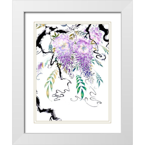 Wisteria Garden III White Modern Wood Framed Art Print with Double Matting by Parker, Nan Rae