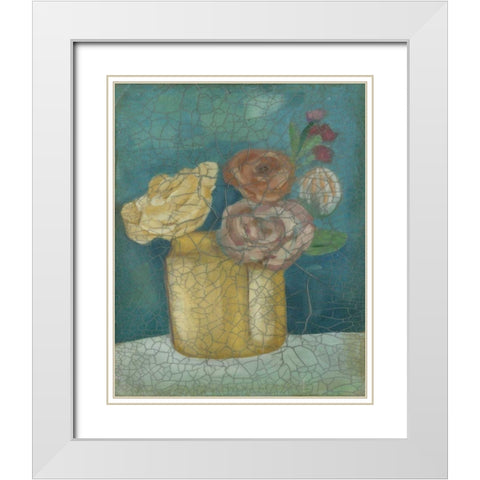 Flower Market I White Modern Wood Framed Art Print with Double Matting by Zarris, Chariklia